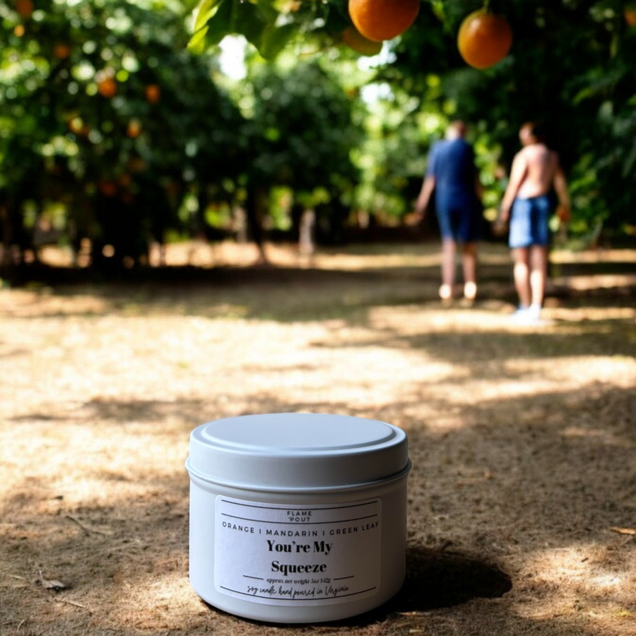 Youβre My Squeeze β Fresh Orange & Bright Citrus Soy Candle | Juicy, Uplifting Scent with Wood Wick
