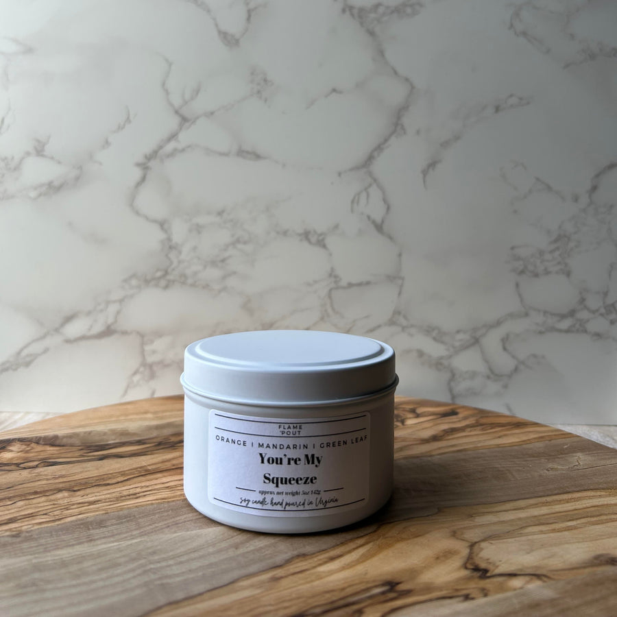 Youβre My Squeeze β Fresh Orange & Bright Citrus Soy Candle | Juicy, Uplifting Scent with Wood Wick