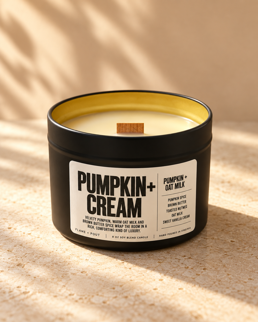 Pumpkin + Cream | Pumpkin & Oat Milk Soy Candle | Flame + Pout