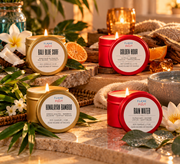 Mini Edit Candle Gift Set – 4-Pack of 3oz Soy Candles-Agave No. 7 – Agave, teakwood, warm amber,, Agave No. 7 – Agave, teakwood, warm amber, Himalayan Bamboo – Green, fresh, earthy, Rain Water – Clean, ozonic, and uplifting