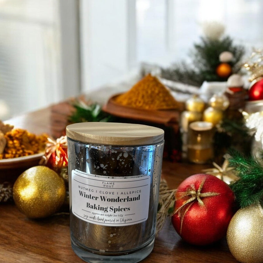 Winter Wonderland Baking Spices Candle | Nutmeg, Clove & Allspice Scent for Cozy Holiday Vibes