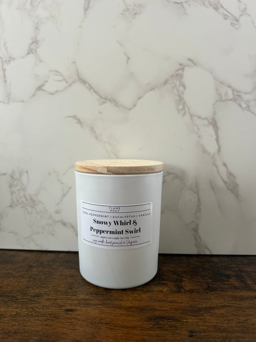 Snowy Whirl & Peppermint Swirl Candle | Peppermint, Eucalyptus & Vanilla