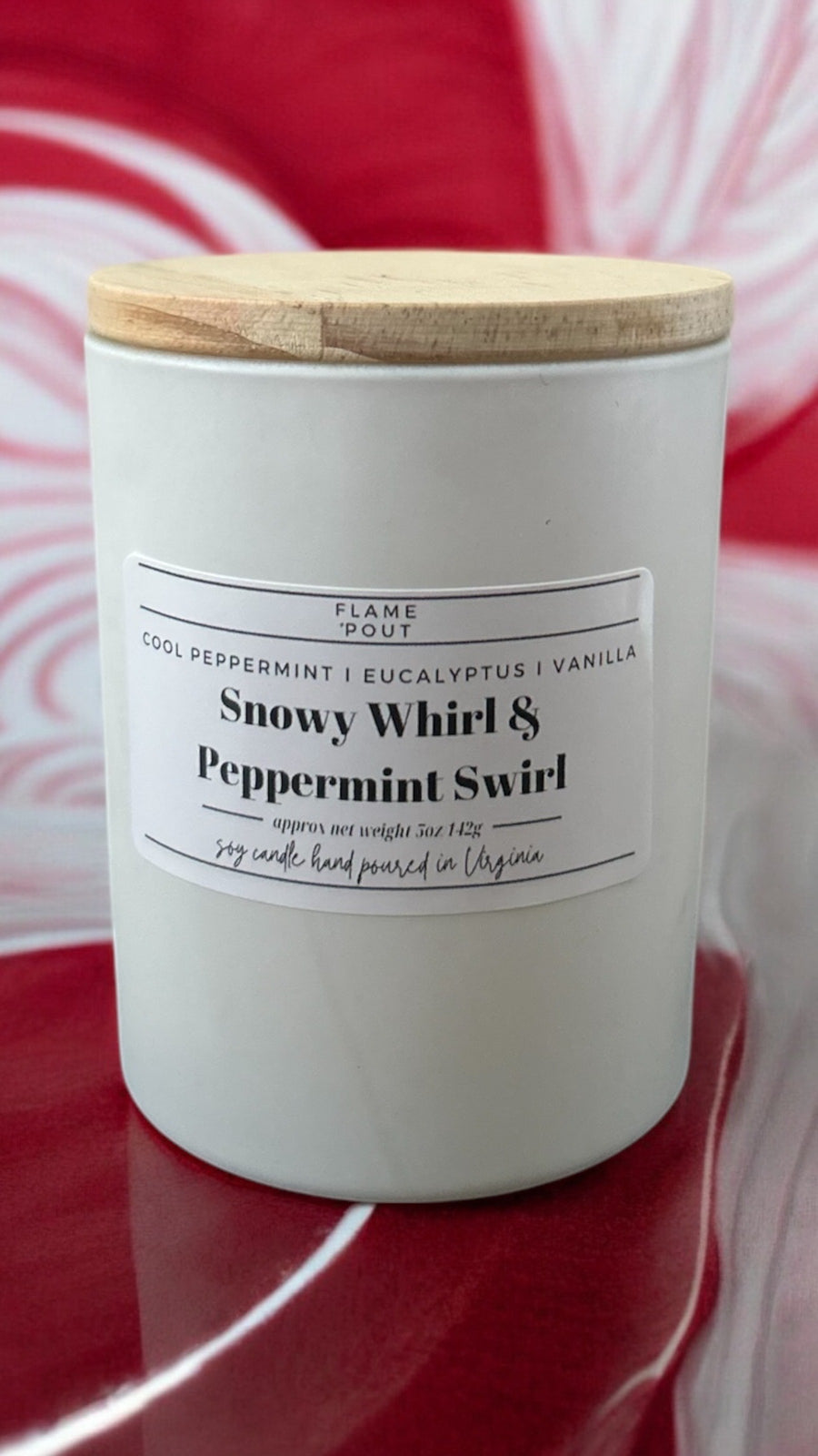 Snowy Whirl & Peppermint Swirl Candle | Peppermint, Eucalyptus & Vanilla
