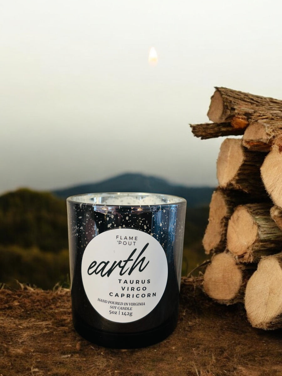Earth - Taurus, Virgo, Capricorn Zodiac Sign Candle | Sandalwood, Balsamic & Creamy Notes