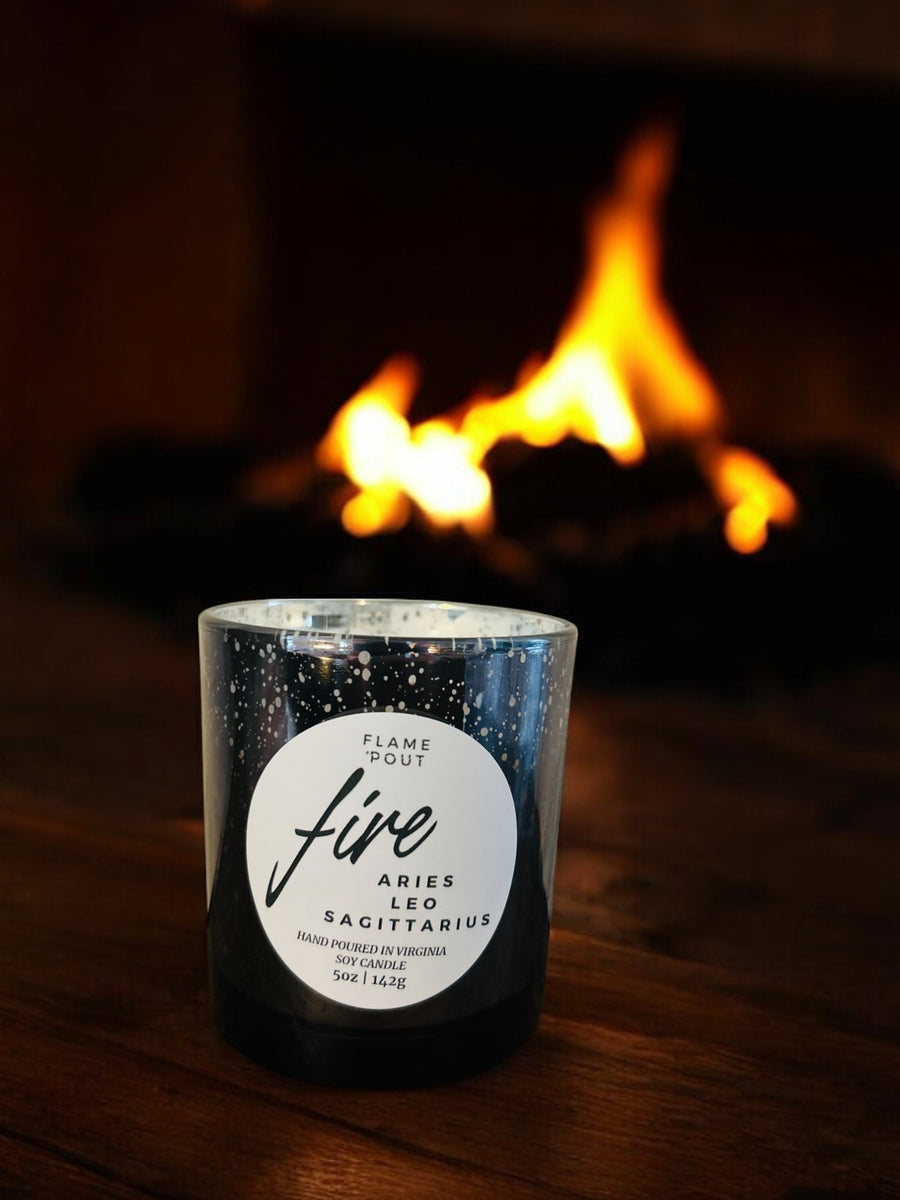 Fire - Aries, Leo, Sagittarius Zodiac Sign Candle | Amber, Spicy, Musky & Sweet Notes