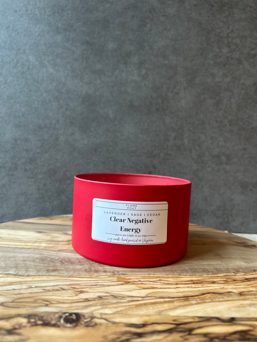 🌿 Clear Negative Energy Candle – Lavender, Sage, Cedar