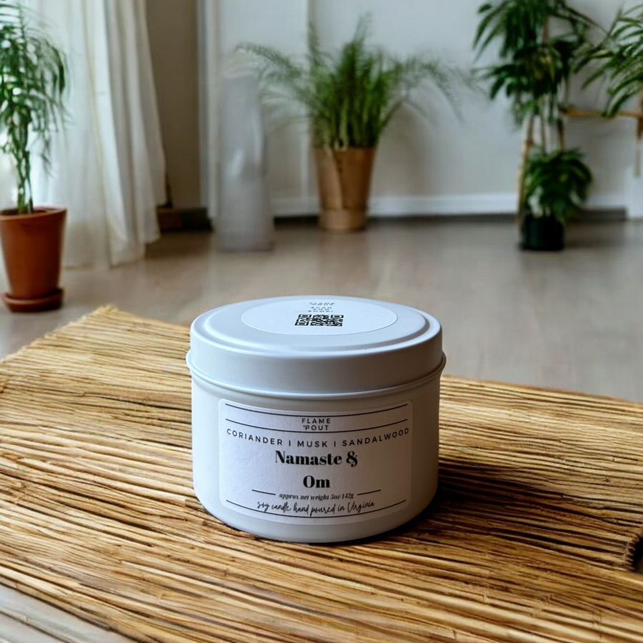 Namaste and Om - Sandalwood, Earthy, Zen, Warm Candle