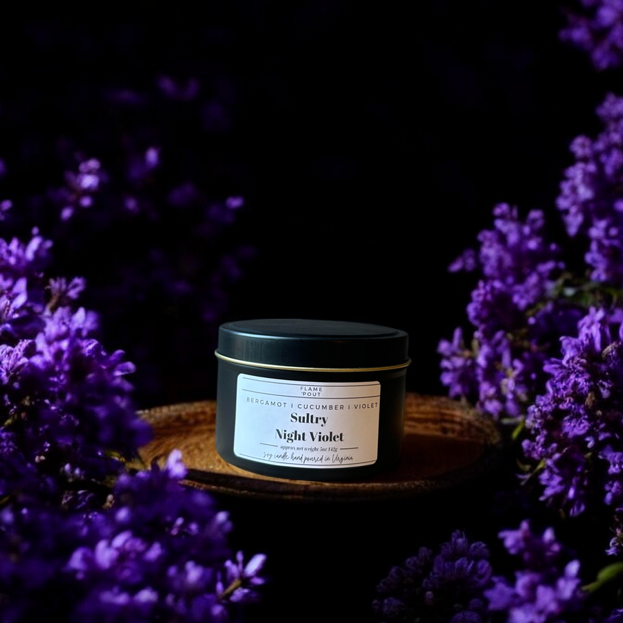 💜 Sultry Night Violet Candle – Deep Violet Notes, Bergamot & Cucumber