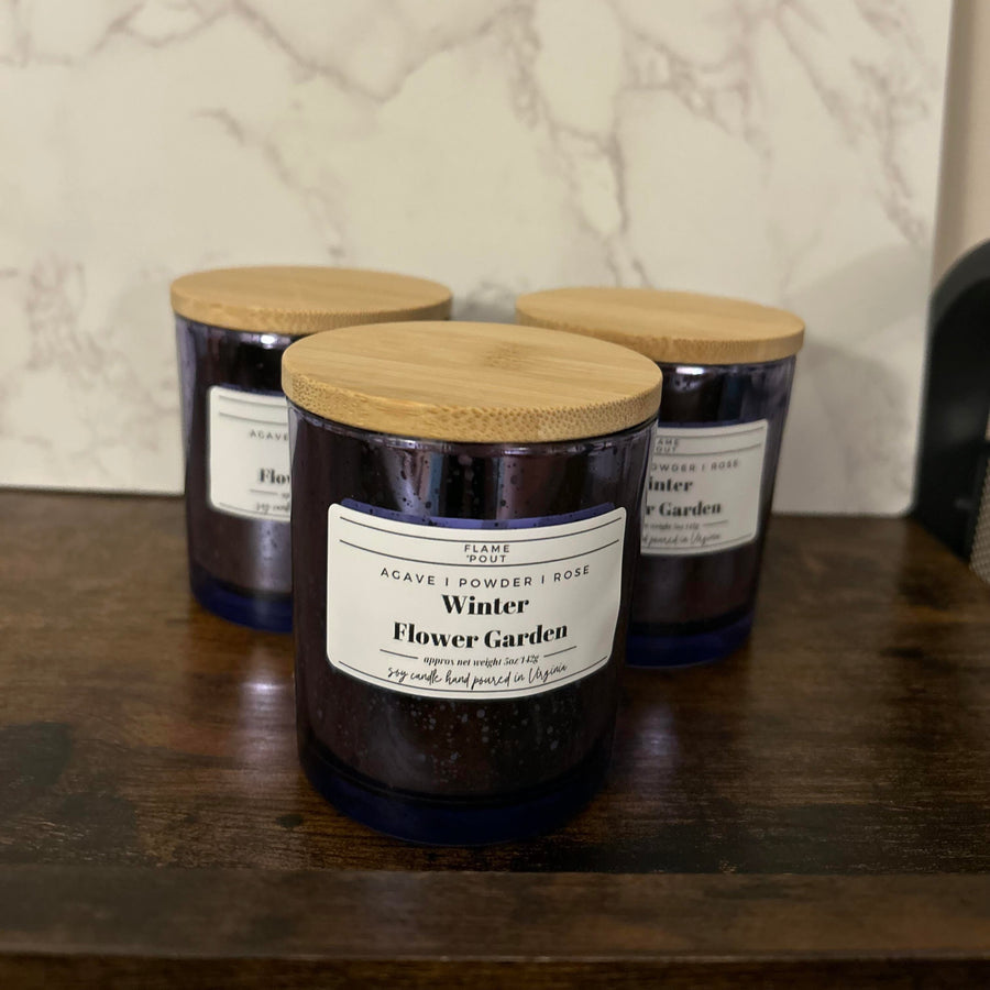 Winter Flower Garden Candle | Agave, Rose & Powder Scent for Relaxation