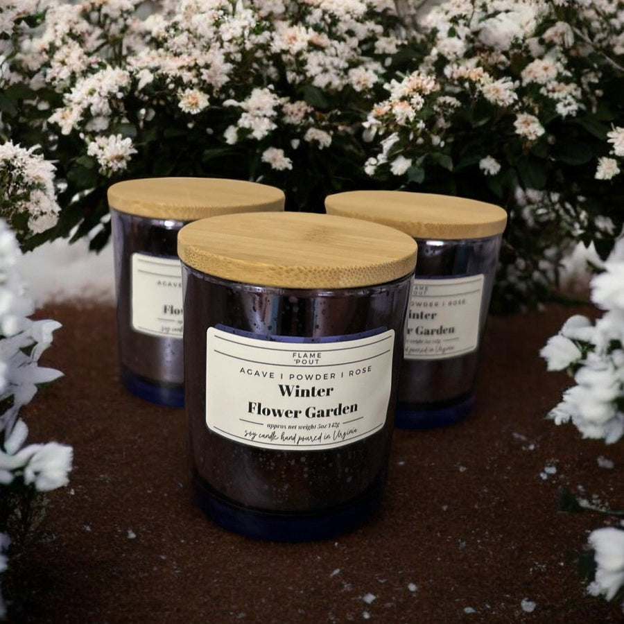 Winter Flower Garden Candle | Agave, Rose & Powder Scent for Relaxation
